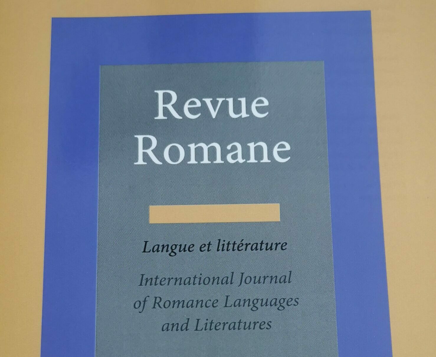 Page de couverture de la Revue Romane