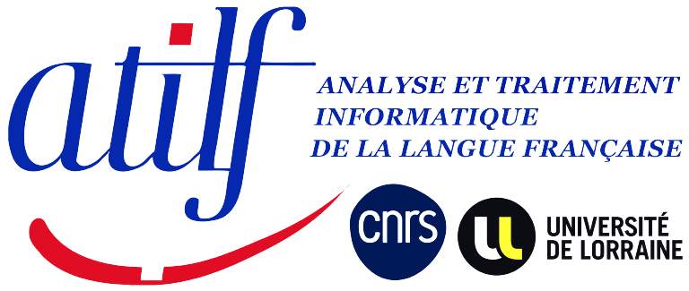 Logos officiel de l'ATILF, du CNRS et de l'université de Lorraine